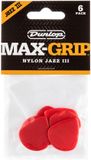 Dunlop Max Grip Nylon Jazz III Plectrum 6-Pack rood - Plectra