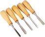 Rayher Snijgereedschapsset, 5-delig, 14 cm, met houten handvat, voor het bewerken van speksteen en hout, 2723400
