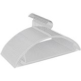 TIMMY Plastic hangers 50 stuks geen schouderbult pak hangers - chroom haken, antislip ruimtebesparende kleerhangers, zwaar, afgeronde hangers voor truien, jas, jassen, broeken, shirts, jurken grijze