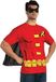 Rubie's Costume DC Comics Robin T-shirt voor heren met cape en masker, Rood, XL