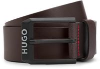 HUGO Leren Riem Gelio-B Sz40 Leather Belt W110 Darkbrown Donkerbruin