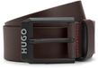 HUGO Leren Riem Gelio-B Sz40 Leather Belt W110 Darkbrown Donkerbruin