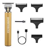 BarberBoss Baard- en haartrimmer voor heren, oplaadbare, draadloze stoppeltrimmer met precisiemessen, ideaal voor baard, snor en gezichtshaar, haartrimmer voor mannen