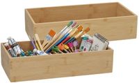 5Five Houten Bakje - 2x - Organizer - Bamboe - 30 x 15 x 7 cm