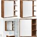 vidaXL - Badkamerspiegelkast - 62,5x20,5x64cm - bewerkt - hout - oud - houtkleurig