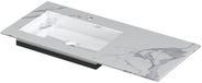 Wastafel INK Post Statuario Glans Wastafel Keramische Slab Envelop Bak Links met 1 Kraangat - 1000x450x10 mm