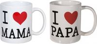 Merkloos / Sans marque Out Of The Blue Kg Cadeau koffie mokken voor papa en mama set - Kadoset - Vader en moeder - Koffiebekers