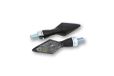 HIGHSIDER 203-284 HIGHSIDER LED-clignotant/feu de position PEN Head DUBLE, boîtier métallique noir, verre teinté, ampoule, homologué e.