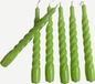 trus. Set van 6 Gedraaide Kaarsen – Licht Groen – Swirl Kaars – Twisted Candles – Spiral – Twirl – Pastel