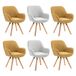 MEUBLE COSY Set van 6 Scandinavische eetkamerstoelen, kaptafel, draaistoel met armleuningen, voor slaapkamer, woonkamer, keuken, kantoor, gestoffeerd met stof en poten van massief hout, meerkleurig