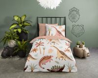 Good Morning dekbedovertrek dinosaurussen - 1 persoons 140x200/220 cm - Multi - 100% Katoen renforcé