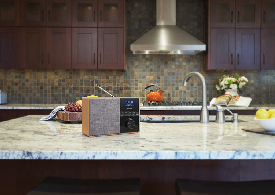 Philips TAR5505/10 Portable Digital Radio - DAB, DAB+, FM, Bluetooth, Black, Grey, Wood