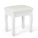 Meerveil Kaptafel kruk, wit gelakt MDF houten kruk, 41x30x45cm rozenpatroon pianokruk