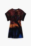 Desigual Robe femme courte Zwart/Rood