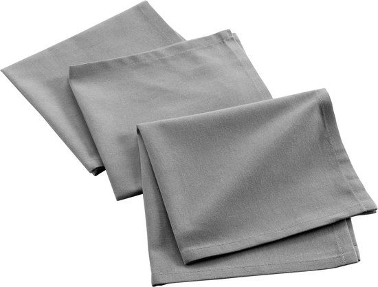 Livetti Table Napkins - 3 Pieces - 40x40cm - Cotton - Light Grey