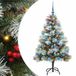 vidaXL Kunstkerstboom Groen en Wit 150 cm PVC en Metaal en Plastic