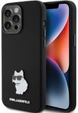Karl Lagerfeld iPhone 15 Pro Max - Zwart - Siliconen Choupette Metalen Pin - Exclusief Design
