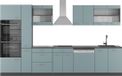 Vicco R-Line Complete keukeneenheid – 350 cm met hoge kast, WB Antraciet Blauw-grijs/antraciet