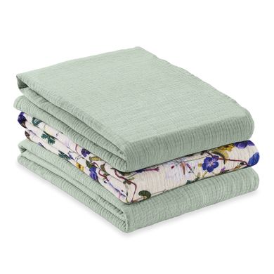 hauck Burpdoeken Cuddle N Clean Set van 3 - Sage/Beige Floral