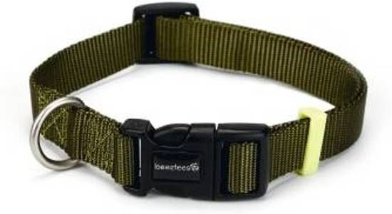 Beeztees Nylon Halsband - Lichtgroen - 48-70cm