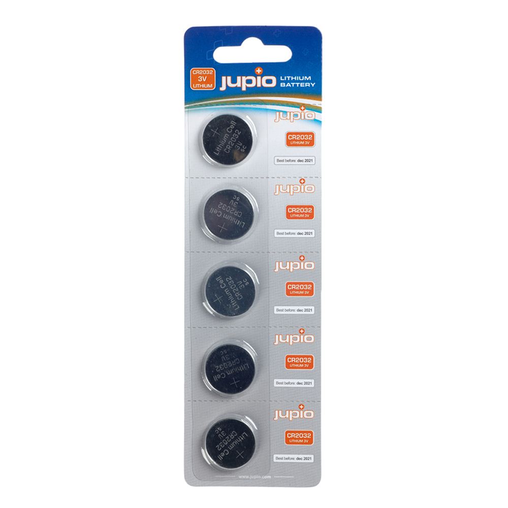 Jupio CR2032 - Lithium - 3V - 5 stuks - Zilver