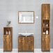 Maison Exclusive - Armoire de salle de bain, placage chêne fumé, 30x30x183,5 cm, panneau de fibres de bois