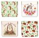 Set de 4 mini portefeuilles avec motif animal
