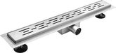 BES LED Douchegoot met Rooster - Leoni Trun - 90cm - Vloerflens - RVS - Chroom