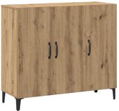 vidaXL Dressoir 90x34x80 cm bewerkt hout artisanaal eikenkleur