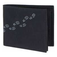 oxmox Portemonnee New Cryptan RFID Protect Querscheinbörse Footsteps 2.0 Print Grey Black zwart