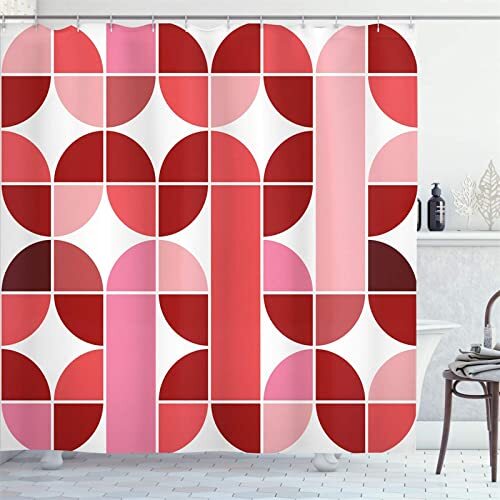 Yanyan Art Pop Art Funky Roze douchegordijn Liner ongebruikelijke