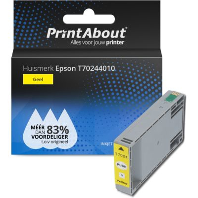 PrintAbout Huismerk Epson T70244010 Inktcartridge Geel