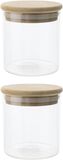 Cosy&Trendy Set van 4x stuks voorraadpotten/bewaarpotten 330 ml glas met houten deksel - Voorraadbussen