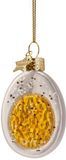 Vondels Oeuf cuit 6.5cm Glazen Kerstbal - Wit/Geel