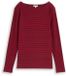 Tom Tailor Shirt met lange mouwen en streepmotief - Maat L - preppy plum red stripe