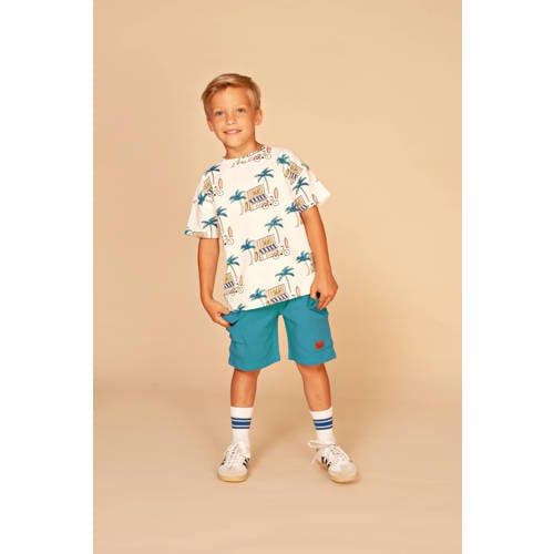 Stains&Stories T-shirt wit Jongens Katoen Ronde hals All over print - maat 122