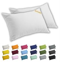 Lavea® Kussenslopen 40x80 cm Set van 2 – Kussenhoezen van 100% Zachte en Ademende Jersey Katoen met YKK Ritssluiting – Wit