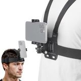 NEEWER GP-74 Borsthouder voor mobiele telefoon, hoofdriemhouder, snelsluiting, POV vlog, accessoireset voor video-opnames, compatibel met iPhone GoPro Hero Insta360, DJI AKASO actiecamera, GP-74