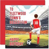 Fleetwood Voetbalverjaardagskaart voor fans - grootste fan - leuke gelukkige verjaardagskaart voor zoon vader broer oom collega vriend neef, 145 mm footy footie verjaardag wenskaarten