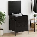 vidaXL Opbergbox Zwart eiken 80 x 40 x 49,5 cm Bewerkt hout