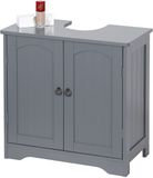 Merkloos Relaxdays Wastafelonderkast - met uitsparing - 60 cm - grijs