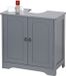 Merkloos Relaxdays Wastafelonderkast - met uitsparing - 60 cm - grijs