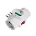 FANTON Drievoudige adapter, grote stekker op 3 bipass Schuko, schakelaar