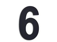 EVI Herrajes | Nummero Stickers voor huishoudens van roestvrij staal, zwart gelakt, nr. 6, 160 x 95 mm, voor muren, gevels, deuren of deuren, voor binnen en buiten, mod.0660160-6