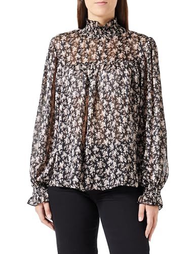 TILDEN Dames blouse shirt - zwart roze - M