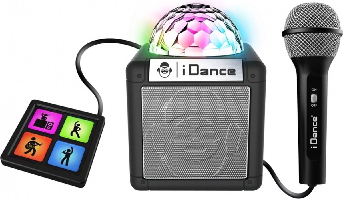 iDance Audio IDance Cube Sing 200 6-in-1 zwart karaoke speaker met geluidseffecten pad