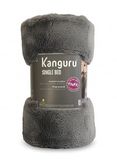 KANGURU Fluffi LOFT fleece microvezeldeken voor eenpersoonsbed zachte flanellen fluwelen deken, bonteffect, grijs, 130 x 230 cm