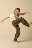 Sissy-Boy Bruine wide leg sweatpants met leopard print