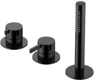 Hotbath Ace Badrandcombinatie Eenhendel Mengkraan met 2-Weg Omstel met Handdouche - Zwart - V02