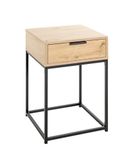 HAKU Console eiken, zwart, Metaal, spaanplaat - Maat: B 40 cm x H 60 cm x D 40 cm, Stijl: Modern